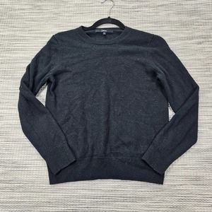 Quince Size S 100% Cashmere Sweater Crewneck Black Minimalist Solid Neutral